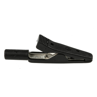 Hirschmann Test & Measurement Crocodile Clip 2 mm Connection, Brass, Bronze Contact, 8A, Black