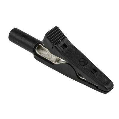 Hirschmann Test & Measurement Crocodile Clip 2 mm Connection, Brass, Bronze Contact, 8A, Black