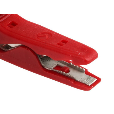Hirschmann Test & Measurement Crocodile Clip 2 mm Connection, Brass, Bronze Contact, 8A, Red