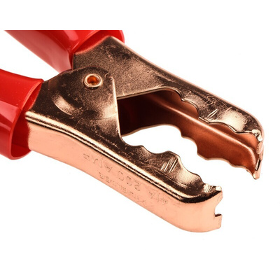 Mueller Electric Crocodile Clip, Copper-Plated Steel Contact, 200A, Red