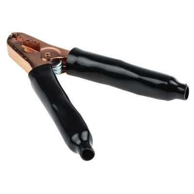 Mueller Electric Crocodile Clip, Copper-Plated Steel Contact, 200A, Black
