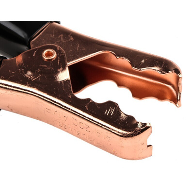 Mueller Electric Crocodile Clip, Copper-Plated Steel Contact, 200A, Black