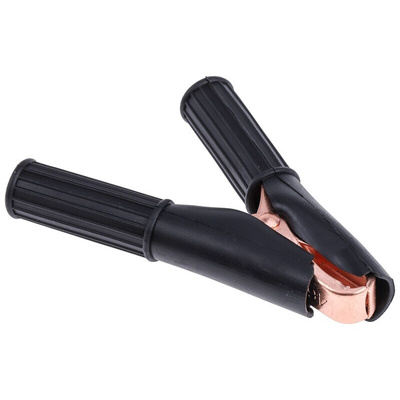 Mueller Electric Crocodile Clip, Copper-Plated Steel Contact, 50A, Black