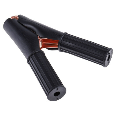 Mueller Electric Crocodile Clip, Copper-Plated Steel Contact, 50A, Black