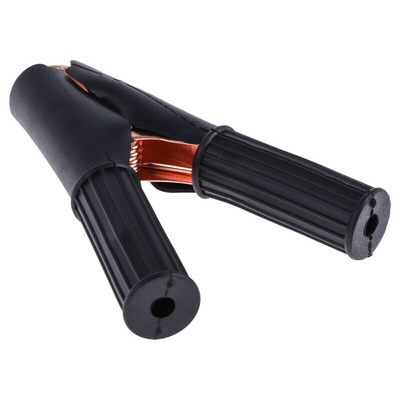 Mueller Electric Crocodile Clip, Copper-Plated Steel Contact, 50A, Black