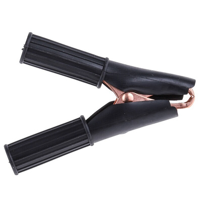 Mueller Electric Crocodile Clip, Copper-Plated Steel Contact, 50A, Black