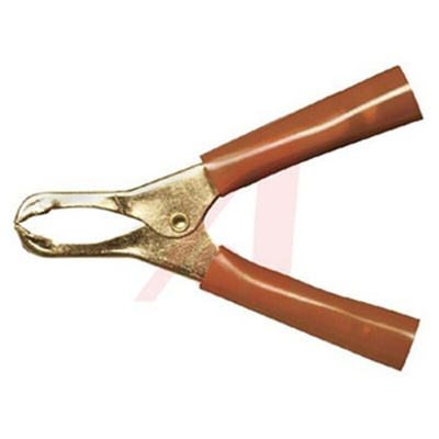 Mueller Electric Crocodile Clip, Copper-Plated Steel Contact, 50A, Red