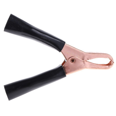 Mueller Electric Crocodile Clip, Copper Contact, 75A, Black