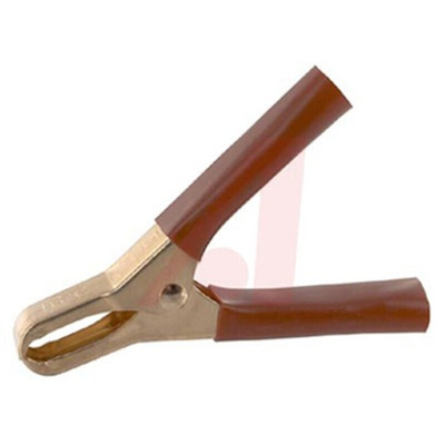 Mueller Electric Crocodile Clip, Copper Contact, 75A, Red