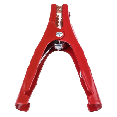 Mueller Electric Crocodile Clip, Copper Contact, 200A, Red