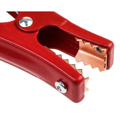 Mueller Electric Crocodile Clip, Copper Contact, 200A, Red