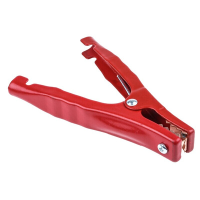Mueller Electric Crocodile Clip, Copper Contact, 200A, Red
