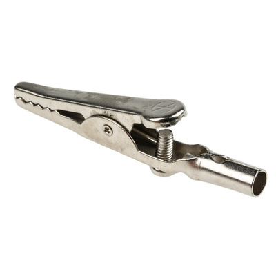 Hirschmann Test & Measurement Crocodile Clip 4 mm Connection, Nickel-Plated Steel Contact, 4A