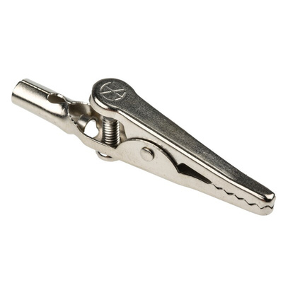 Hirschmann Test & Measurement Crocodile Clip 4 mm Connection, Nickel-Plated Steel Contact, 4A
