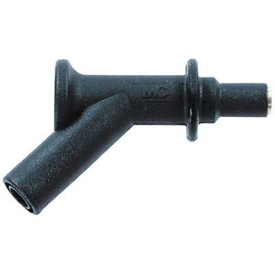 Staubli Black, Male to Female Test Connector Adapter and Nickel Plated - Socket Size: 4mm