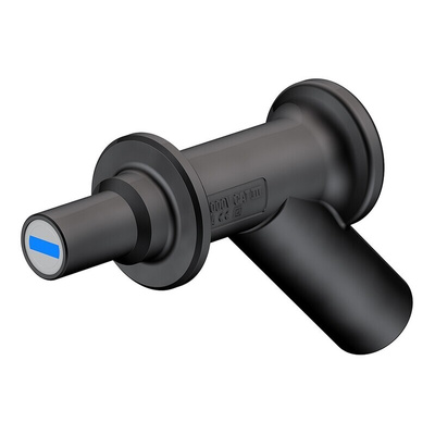 Staubli Black, Male to Female Test Connector Adapter and Nickel Plated - Socket Size: 4mm