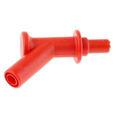Staubli Red, Male to Female Test Connector Adapter and Nickel Plated - Socket Size: 4mm