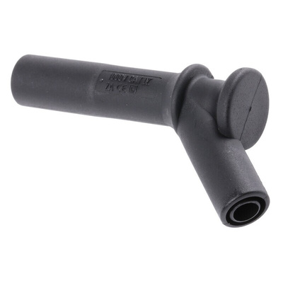 Staubli Black, Male to Female Test Connector Adapter and Nickel Plated - Socket Size: 4mm