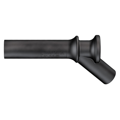 Staubli Black, Male to Female Test Connector Adapter and Nickel Plated - Socket Size: 4mm