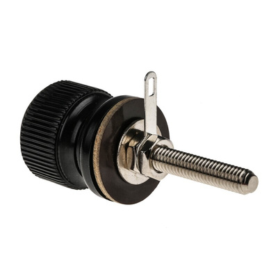 RS PRO Black Terminal Post, 3kV, 30A, M6 Thread