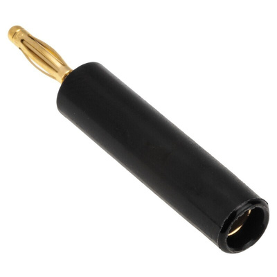 Staubli Black, Male to Female Test Connector Adapter With Brass contacts and Gold Plated - Socket Size: 4mm