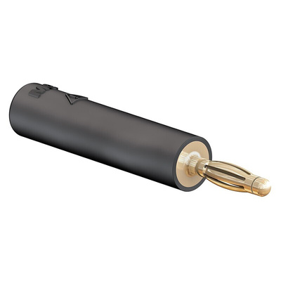 Staubli Black, Male to Female Test Connector Adapter With Brass contacts and Gold Plated - Socket Size: 4mm