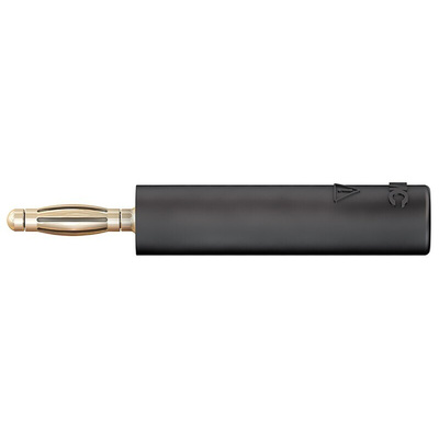 Staubli Black, Male to Female Test Connector Adapter With Brass contacts and Gold Plated - Socket Size: 4mm