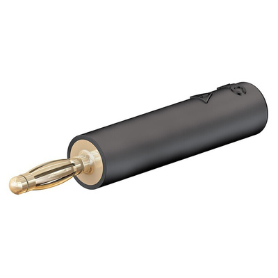 Staubli Black, Male to Female Test Connector Adapter With Brass contacts and Gold Plated - Socket Size: 4mm