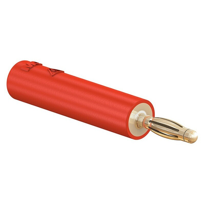 Staubli Red, Male to Female Test Connector Adapter With Brass contacts and Gold Plated - Socket Size: 4mm