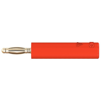 Staubli Red, Male to Female Test Connector Adapter With Brass contacts and Gold Plated - Socket Size: 4mm