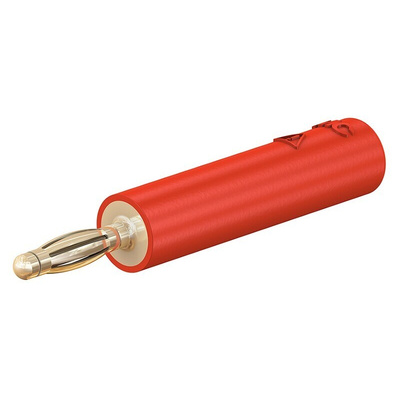 Staubli Red, Male to Female Test Connector Adapter With Brass contacts and Gold Plated - Socket Size: 4mm