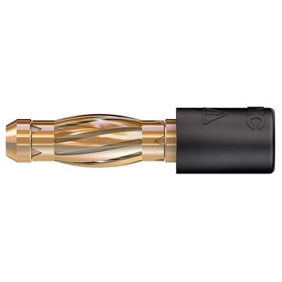 Staubli Black, Male to Female Test Connector Adapter With Brass contacts and Gold Plated - Socket Size: 2mm