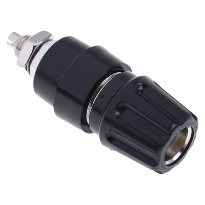 Hirschmann Test & Measurement 4mm Black Terminal Post, 60V dc, 63A, M6 x 0.75 Thread