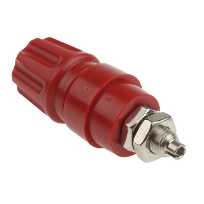 Hirschmann Test & Measurement 4mm Red Terminal Post, 60V dc, 63A, M6 x 0.75 Thread