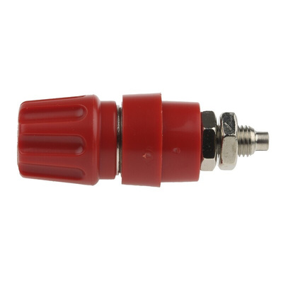 Hirschmann Test & Measurement 4mm Red Terminal Post, 60V dc, 63A, M6 x 0.75 Thread