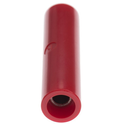 Hirschmann Red, Female Test Connector Adapter With Brass contacts and Nickel Plated - Socket Size: 4mm