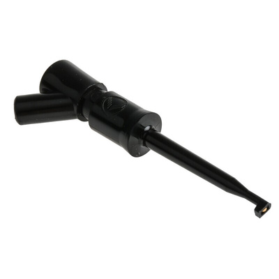 Hirschmann Test & Measurement Black Hook Clip with , 6A, 30 V ac, 60 V dc, 2mm Socket