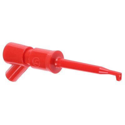 Hirschmann Test & Measurement Red Hook Clip with , 6A, 30 V ac, 60 V dc, 2mm Socket