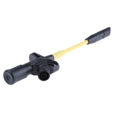 Hirschmann Test & Measurement Black Grabber Clip with Split Clamp, 10A, 1kV, 4mm Socket