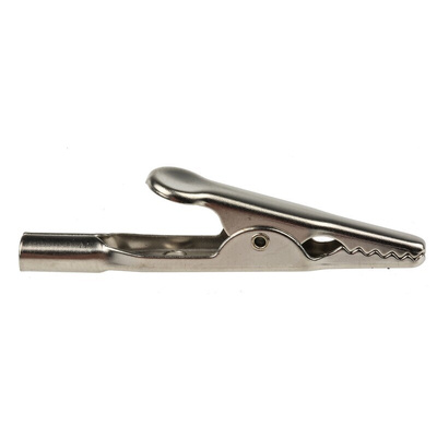 Schutzinger Crocodile Clip 4 mm Connection, Nickel-Plated Steel Contact, 16A