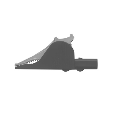 Schutzinger Crocodile Clip 4 mm Connection, Nickel-Plated Steel Contact, 36A, Black