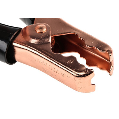 Mueller Electric Crocodile Clip, Copper-Plated Steel Contact, 200A, Black, Red