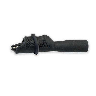Mueller Electric Crocodile Clip 4 mm Connection, 10A, Black