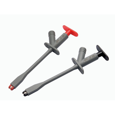 RS PRO Black, Grey, Red Grabber Clip with Crocodile Jaws, 10A, 1000V, 4mm Socket