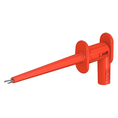 Staubli Red Grabber Clip with Pincers, 1A, 300V, 2mm Socket