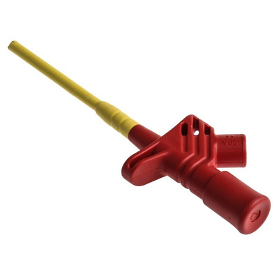 Hirschmann Test & Measurement Red Hook Clip with , 20A, 1000V ac/dc, 4mm Socket