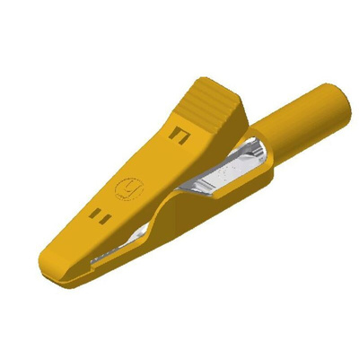 Hirschmann Test & Measurement Alligator Clip 2 mm Connection, Stainless Steel Contact, 6A, Yellow