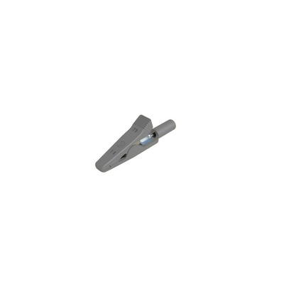 Hirschmann Test & Measurement Alligator Clip 2 mm Connection, Stainless Steel Contact, 6A, Grey