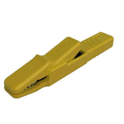 Hirschmann Test & Measurement Alligator Clip 4 mm Connection, Nickel Plated Brass Contact, 25A, Yellow