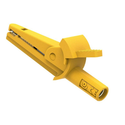 Electro PJP Alligator Clip, Nickel Plated Brass Contact, 10A, Yellow